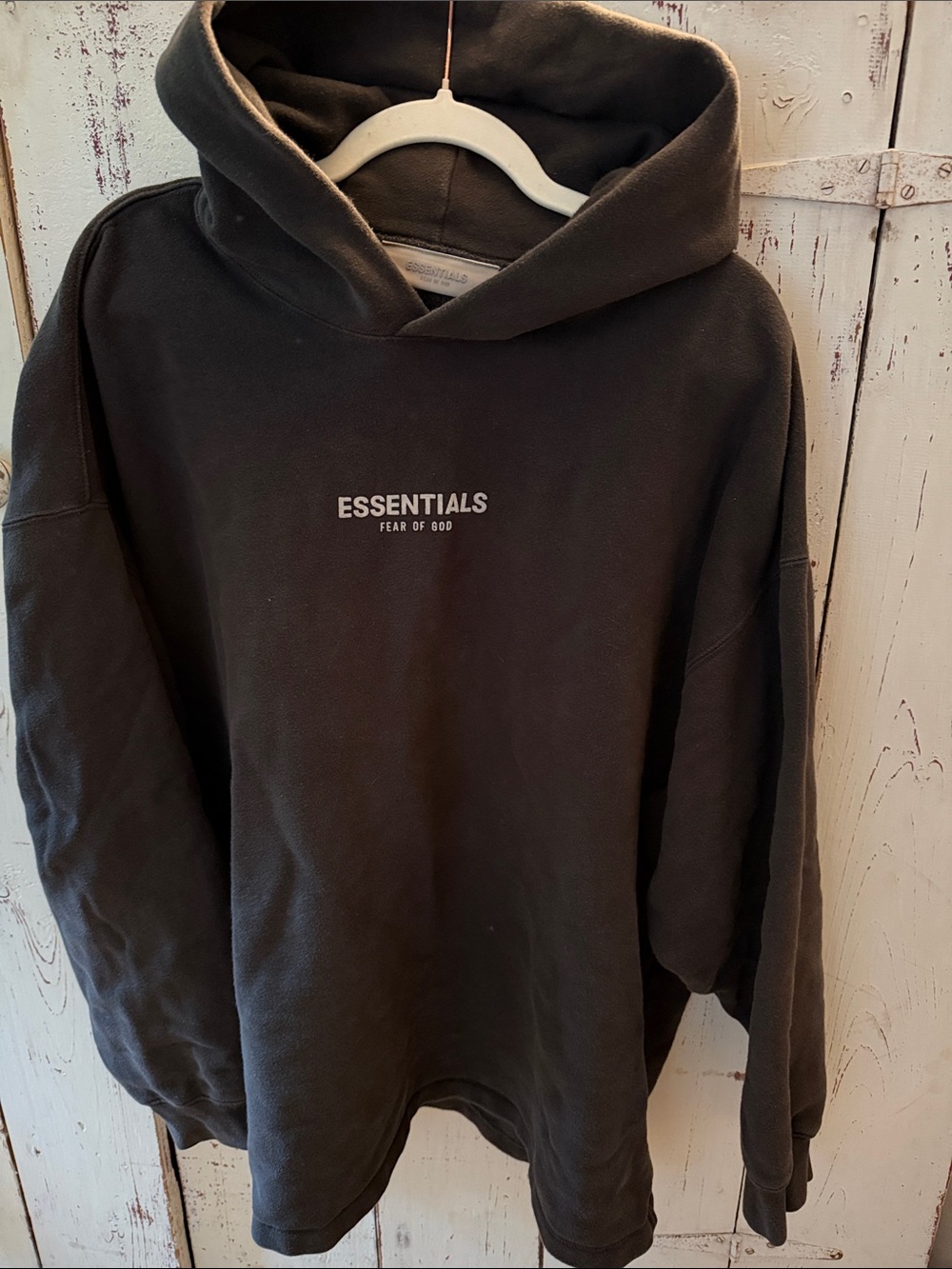 Fear of God ESSENTIALS Pullover Hoodie in Dark Charcoal Gray